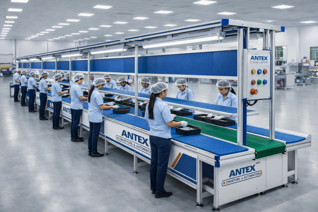 industrial assembly line conveyor women operators tray processing.jpg